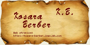 Kosara Berber vizit kartica